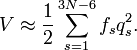 
V \approx \frac{1}{2} \sum_{s=1}ˆ{3N-6} f_s q_sˆ2.
