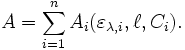 A = \sum_{i=1}ˆn A_i(\varepsilon_{\lambda, i}, \ell, C_i). 
