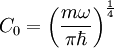 C_{0} = \left(\frac{m \omega}{\pi \hbar}\right)ˆ{\frac{1}{4}}