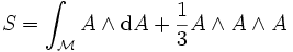 S=\int_{\mathcal{M}}A\wedge {\rm d}A+\frac{1}{3}A\wedge A\wedge A
