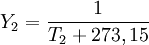 Y_2={1\over T_2+273,15}
